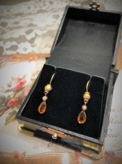 画像1: Sold G.シトリン　パールイヤリング (1)