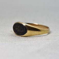 画像2: ゴールド・カルセドニーインタリオリング (2)