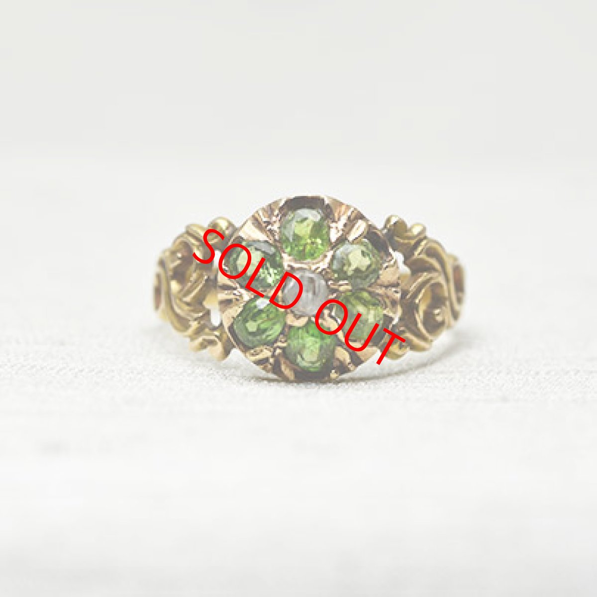 画像1: Sold 15ct.デマイントイドガーネット ダイヤリング (1)