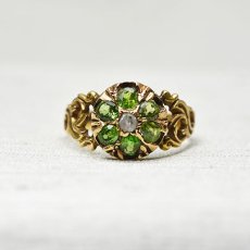 画像1: Sold 15ct.デマイントイドガーネット ダイヤリング (1)