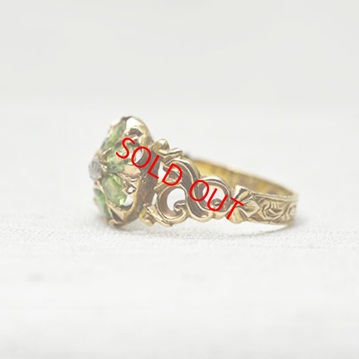 画像2: Sold 15ct.デマイントイドガーネット ダイヤリング (2)