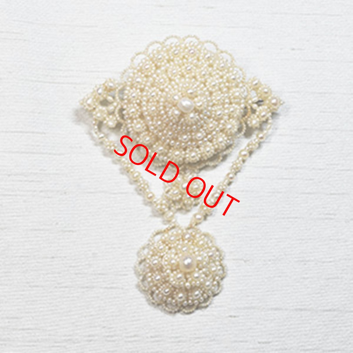 画像1: メタル・パールブローチ (1)