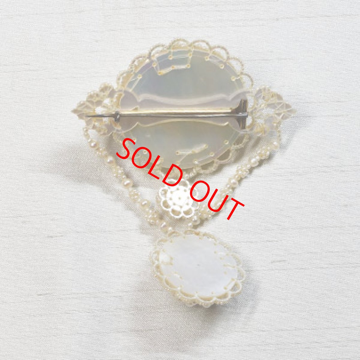 画像2: メタル・パールブローチ (2)