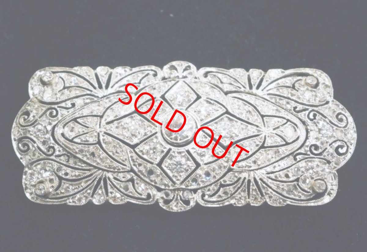 画像1: Pt.ダイヤモンドブローチ (1)