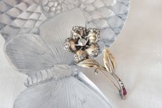 画像2: SV.ダイヤモンド シンセティックルビー ブローチ (2)