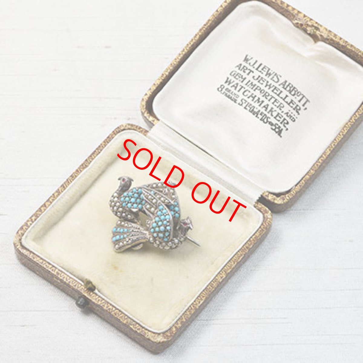 画像6: Sold シルバー・パール・ターコイズ・ペーストブローチ (6)