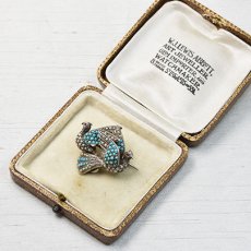 画像6: Sold シルバー・パール・ターコイズ・ペーストブローチ (6)