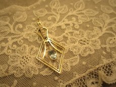 画像1: Sold 15ct.アクアマリン パールペンダント (1)