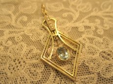画像2: Sold 15ct.アクアマリン パールペンダント (2)