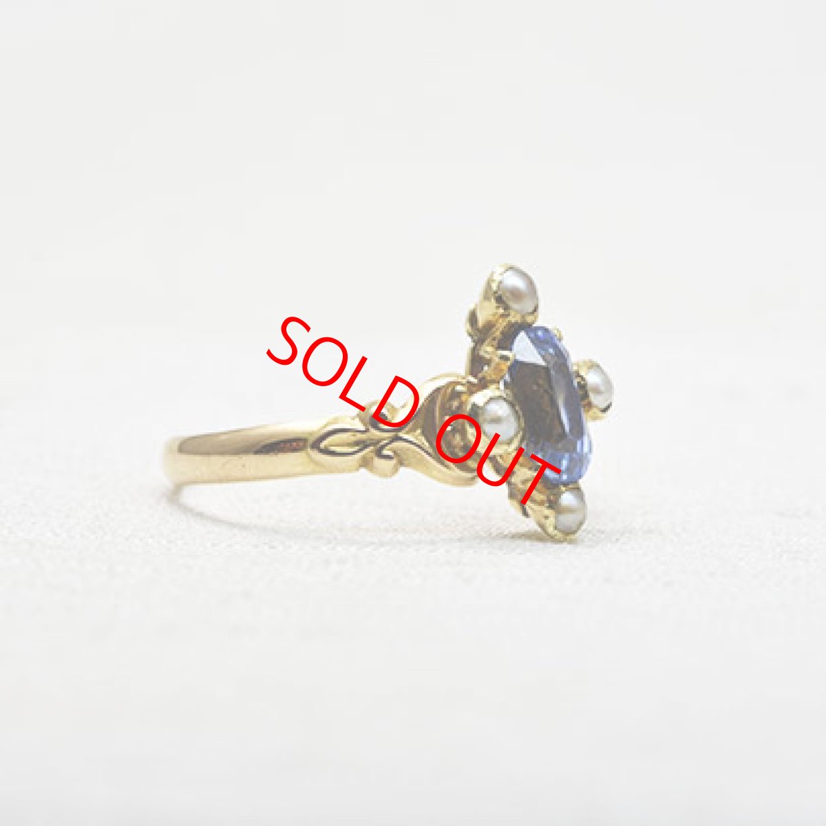 画像4: 15ct.サファイア パールリング (4)