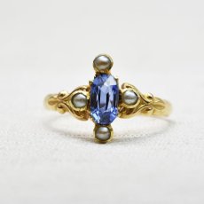 画像1: 15ct.サファイア パールリング (1)