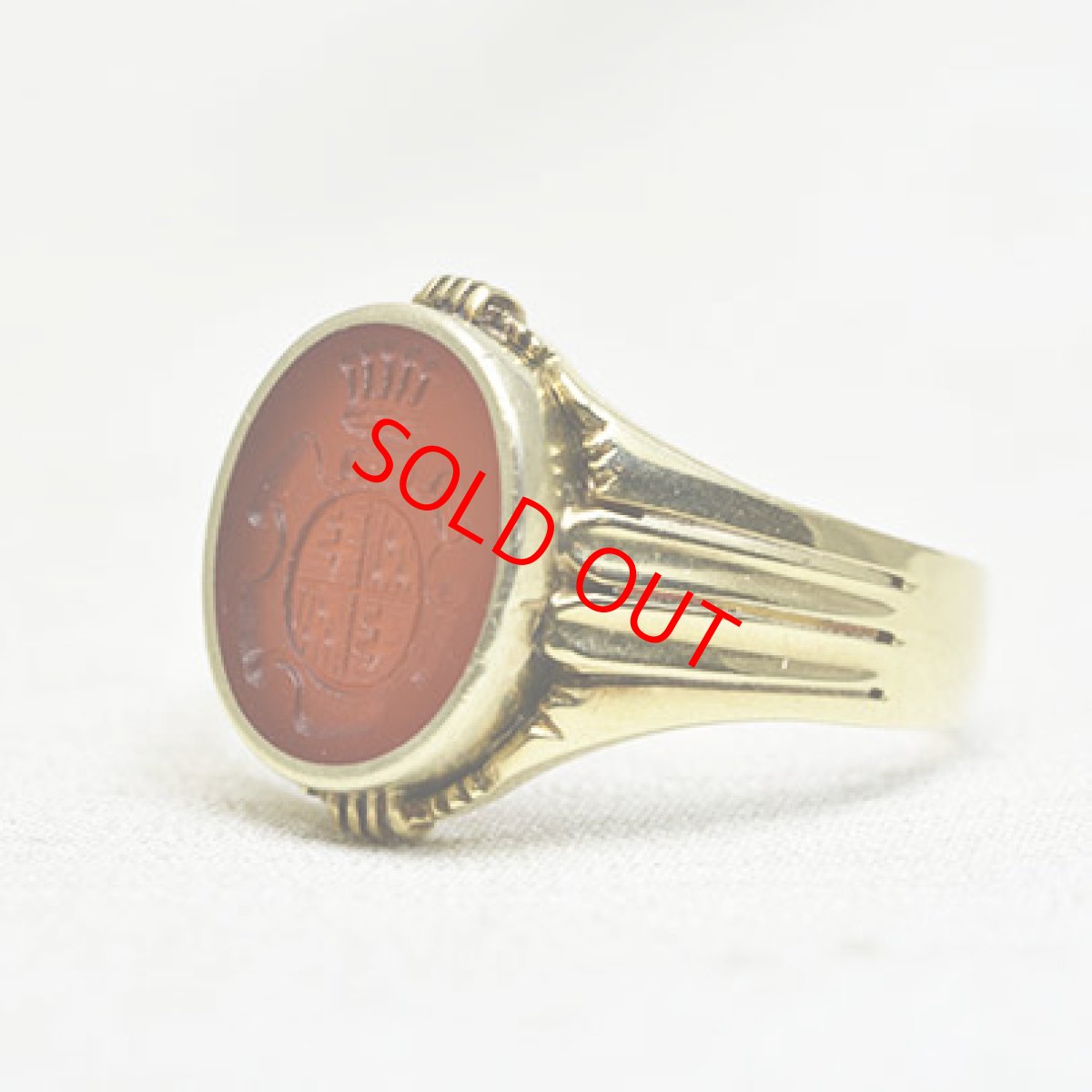 画像2: 14ｃｔ.カーネリアン インタリオリング  (2)