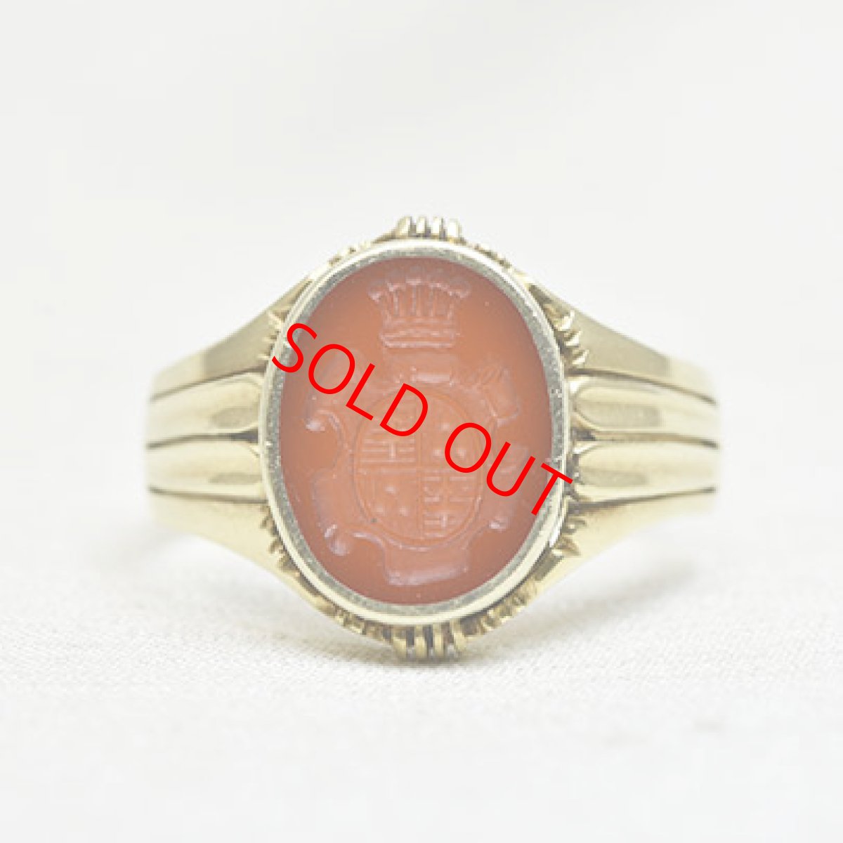 画像1: 14ｃｔ.カーネリアン インタリオリング  (1)