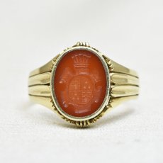 画像1: 14ｃｔ.カーネリアン インタリオリング  (1)