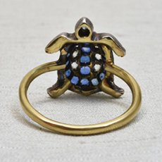 画像4: Sold ゴールド・シルバー・サファイア・ダイヤモンドリング (4)