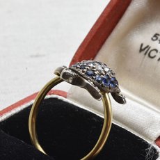 画像7: Sold ゴールド・シルバー・サファイア・ダイヤモンドリング (7)