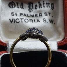 画像6: Sold ゴールド・シルバー・サファイア・ダイヤモンドリング (6)