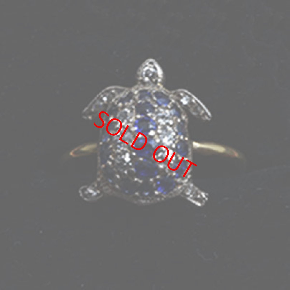 画像8: Sold ゴールド・シルバー・サファイア・ダイヤモンドリング (8)