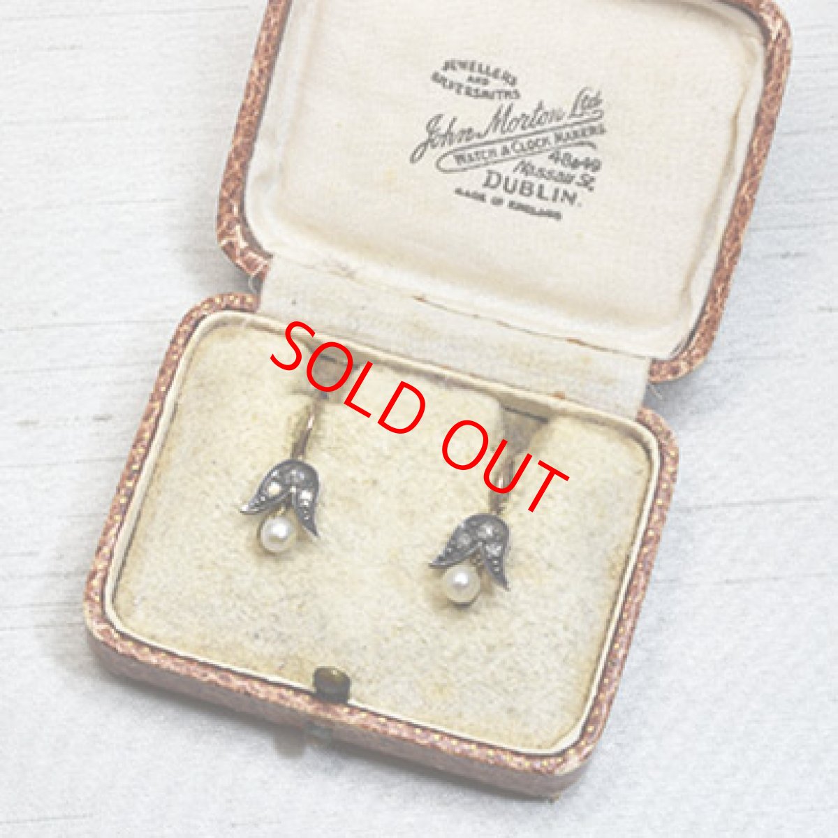 画像5: Sold ゴールド・シルバー・ダイヤモンド・ナチュラルパールイヤリング (5)