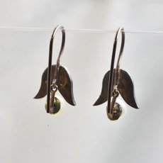 画像3: Sold ゴールド・シルバー・ダイヤモンド・ナチュラルパールイヤリング (3)