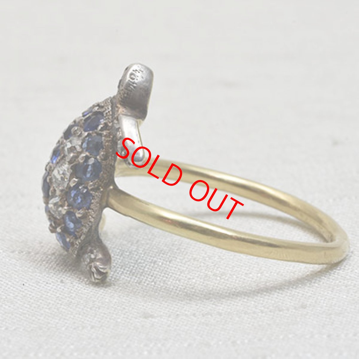 画像3: Sold ゴールド・シルバー・サファイア・ダイヤモンドリング (3)