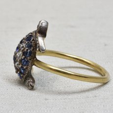 画像3: Sold ゴールド・シルバー・サファイア・ダイヤモンドリング (3)