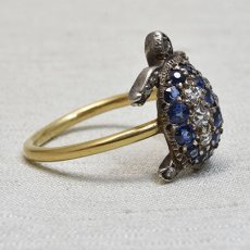 画像5: Sold ゴールド・シルバー・サファイア・ダイヤモンドリング (5)