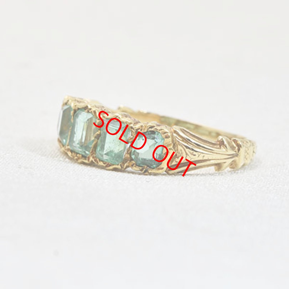 画像2: Sold ゴールド・コンロンビア産エメラルドリング (2)