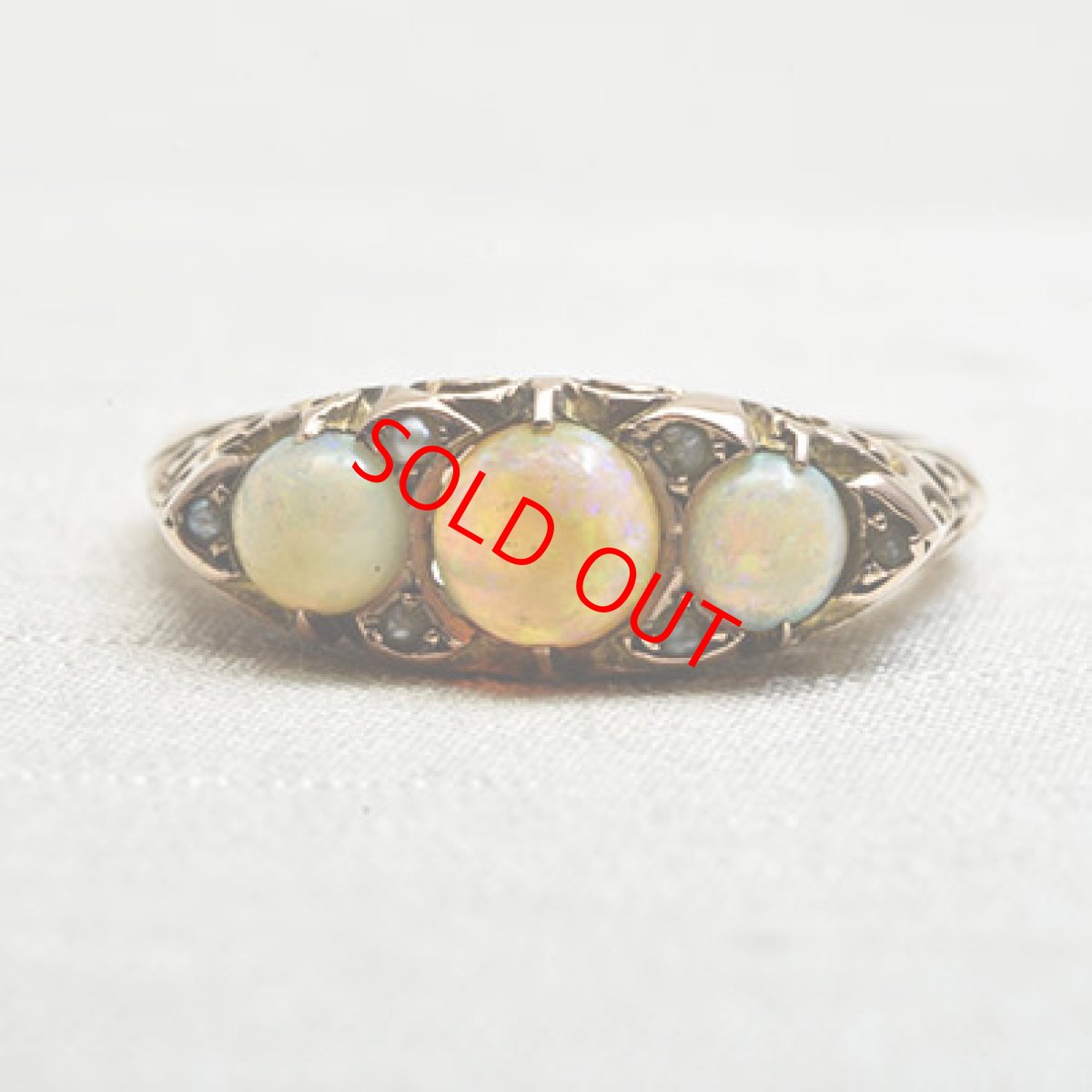 画像1: Sold 9ct.オパールパールリング (1)