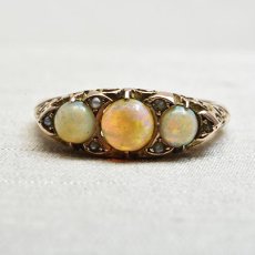 画像1: Sold 9ct.オパールパールリング (1)