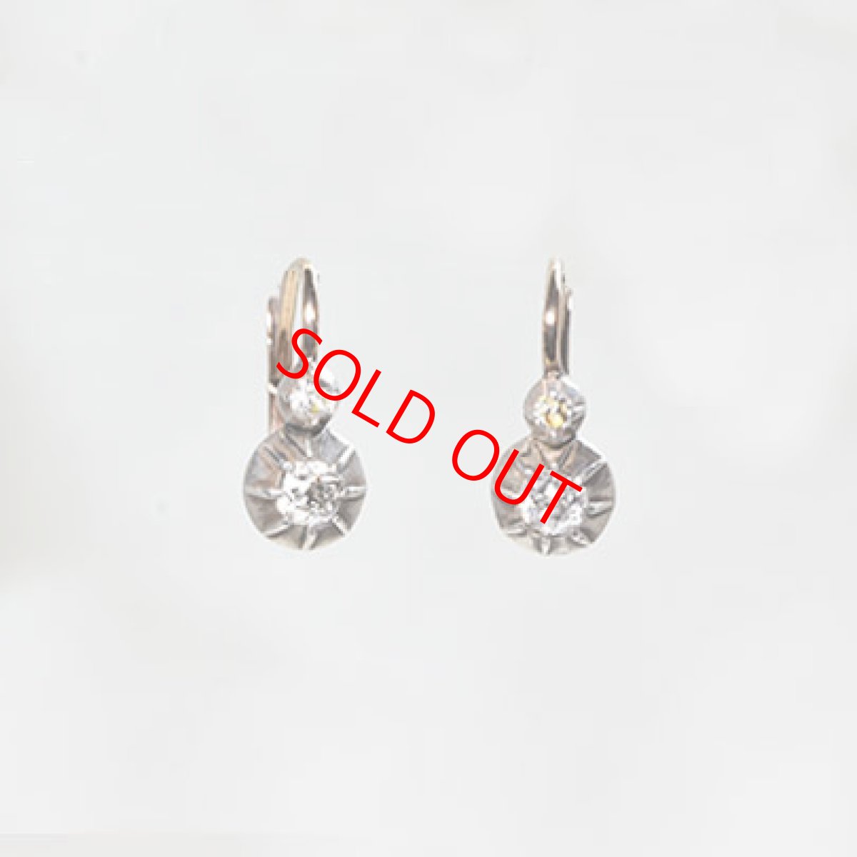 画像1: Sold 14ct,Svダイヤモンドイヤリング (1)