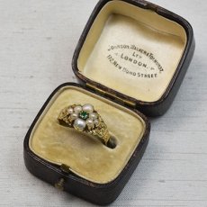 画像9: Sold ゴールド・エメラルド・パールリング (9)