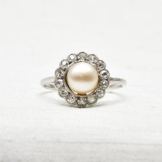 画像1: Pt.ダイヤモンド パールリング (1)
