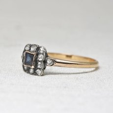 画像2: ゴールド・シルバー・サファイア・ダイヤモンドリング　SOLD (2)