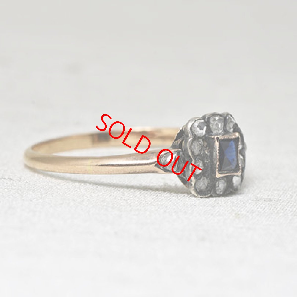 画像7: ゴールド・シルバー・サファイア・ダイヤモンドリング　SOLD (7)