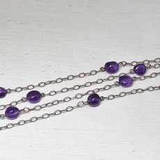画像2: シルバー・アメシスト・ステーションネックレス (2)