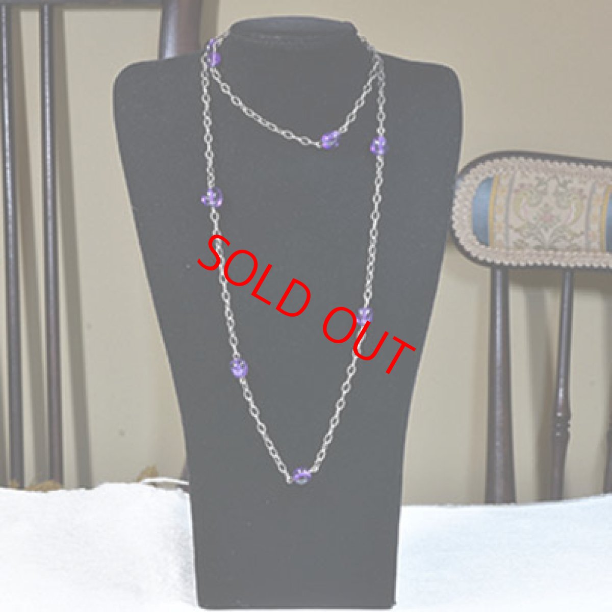 画像5: シルバー・アメシスト・ステーションネックレス (5)