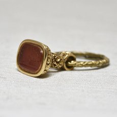画像2: Sold ゴールドケース・メタル・カーネリアンシール (2)