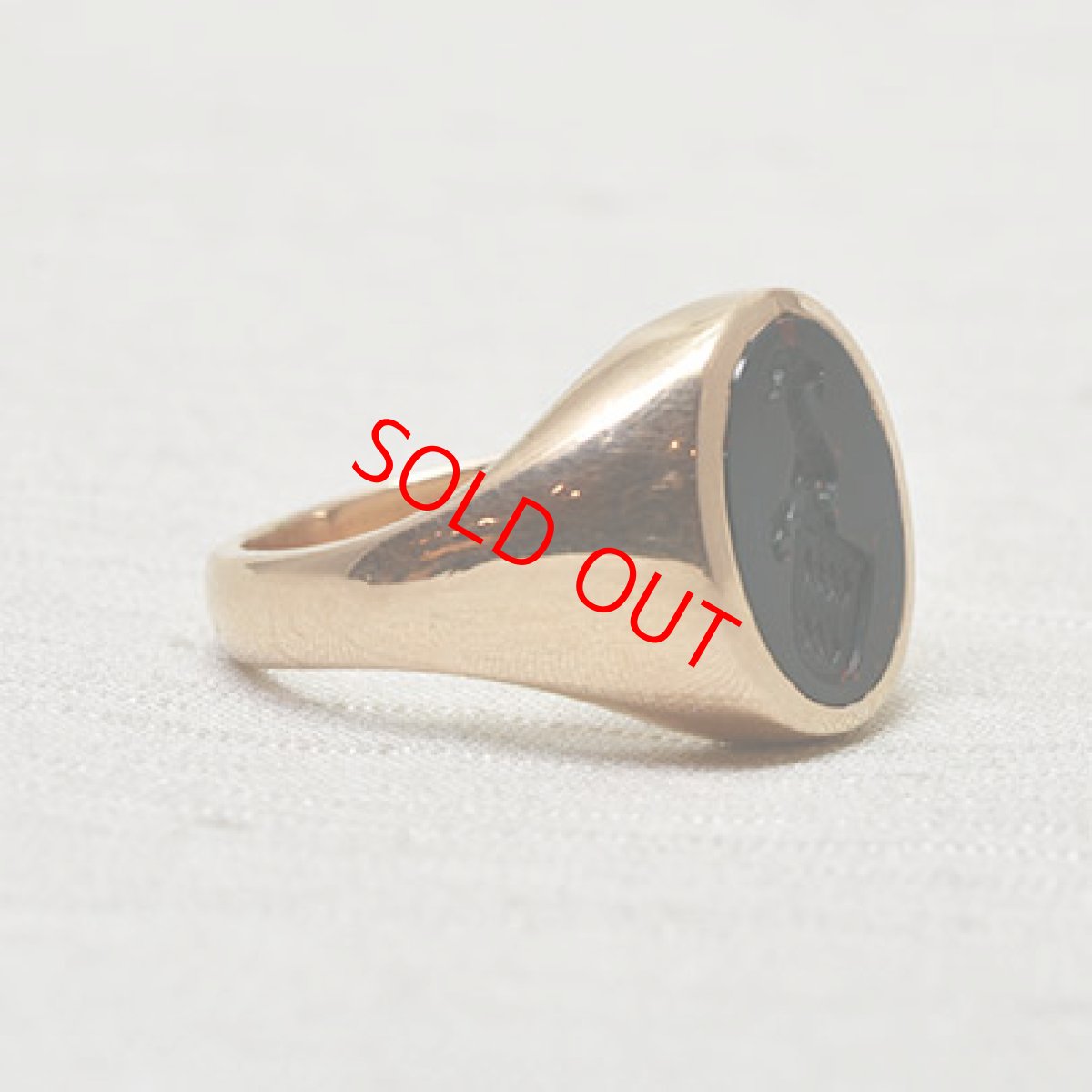 画像4: 14ct,ブラッドストーン・インタリオリング (4)