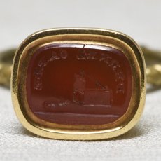 画像10: Sold ゴールドケース・メタル・カーネリアンシール (10)