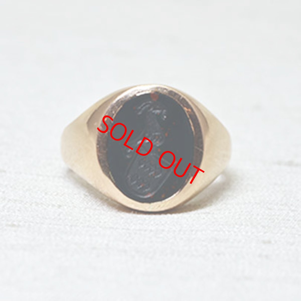 画像1: 14ct,ブラッドストーン・インタリオリング (1)