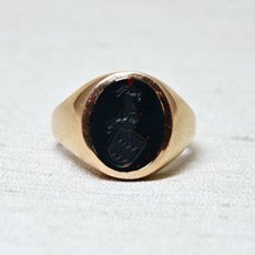 画像1: 14ct,ブラッドストーン・インタリオリング (1)