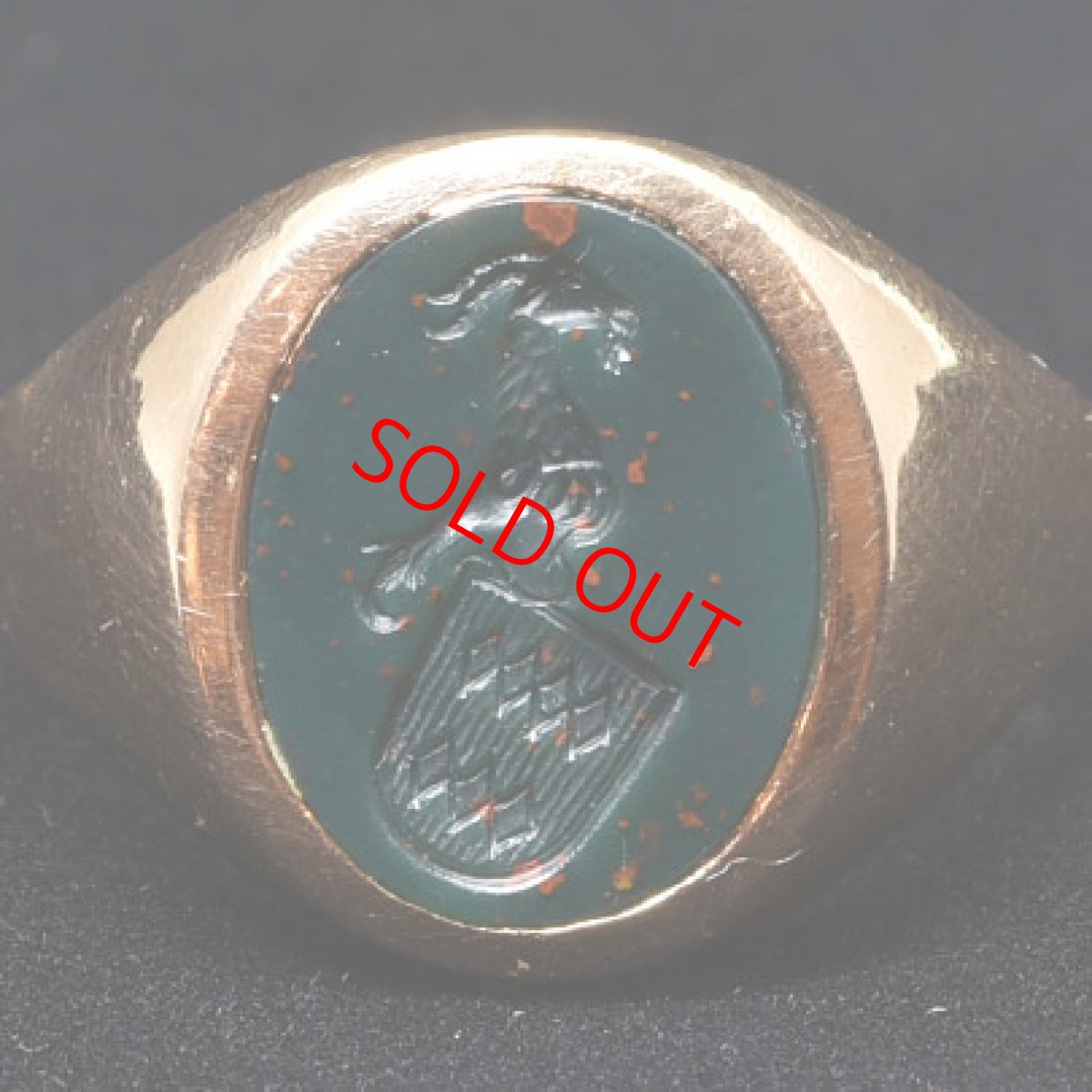 画像8: 14ct,ブラッドストーン・インタリオリング (8)