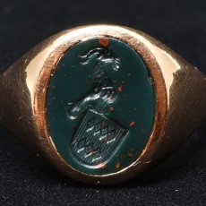 画像8: 14ct,ブラッドストーン・インタリオリング (8)