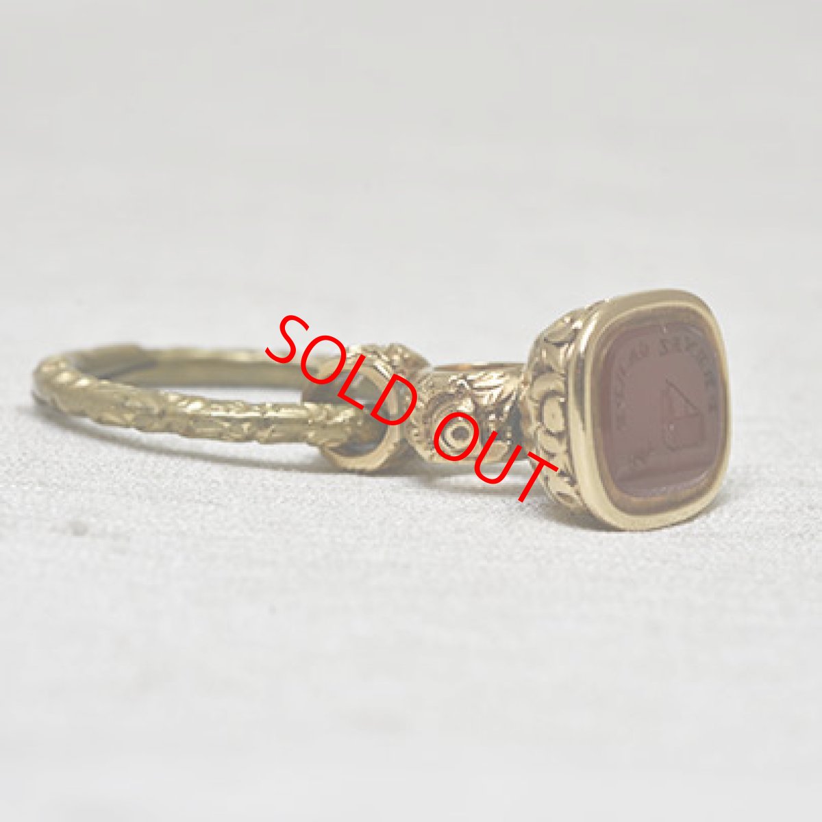 画像5: Sold ゴールドケース・メタル・カーネリアンシール (5)