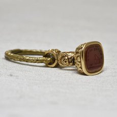 画像5: Sold ゴールドケース・メタル・カーネリアンシール (5)