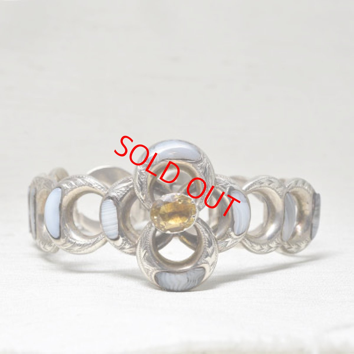 画像1: シルバー・シトリン・アゲート・スコティッシュブレスレット (1)