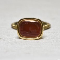 画像1: Sold ゴールドケース・メタル・カーネリアンシール (1)