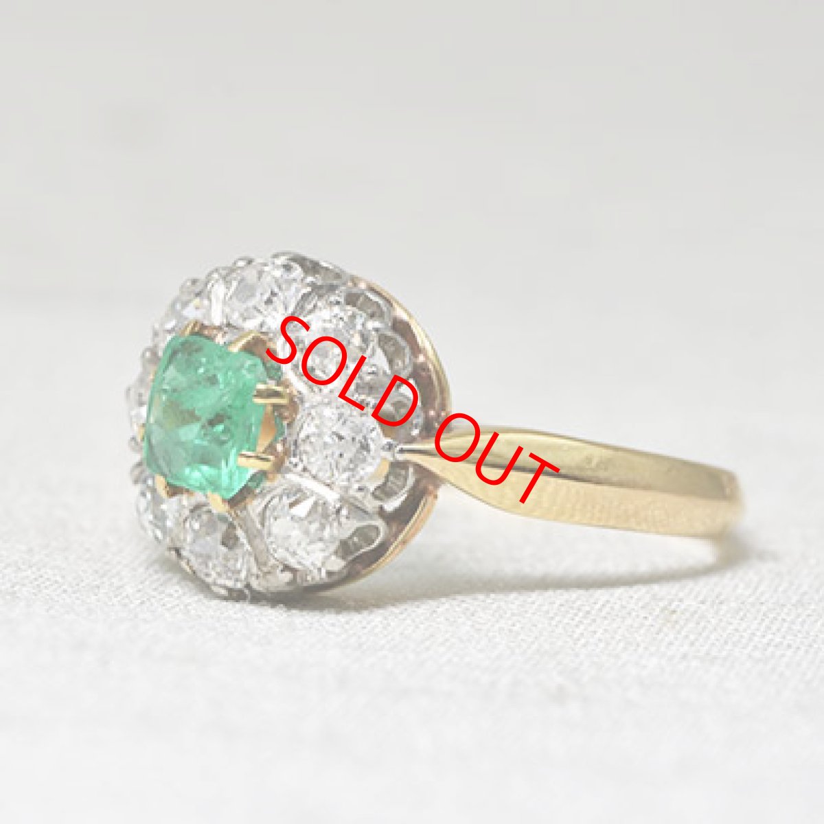 画像2:  sold ゴールド・エメラルド・ダイヤモンドリング (2)