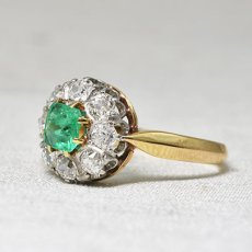 画像2:  sold ゴールド・エメラルド・ダイヤモンドリング (2)